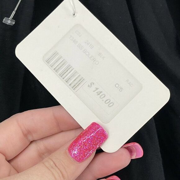 Rachel Pally Top Bolero Jacket Cardigan Black Stretch Jersey Knit One Size NEW - Picture 5 of 5